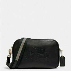 Coach Black Leather Shoulder Bag with Gold Hardware